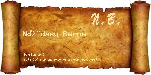 Nádasy Barna névjegykártya